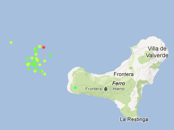 Epicenters since midnight today - image courtesy AVCAN Canary Islands