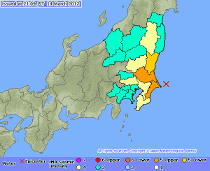 Intensities from JMA - www.jma.go.jp