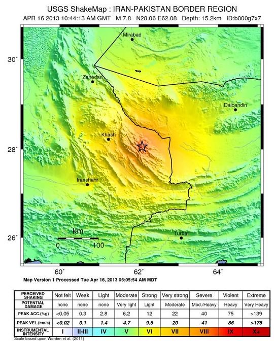 Massive Earthquake Below The Iran Pakistan Border Region