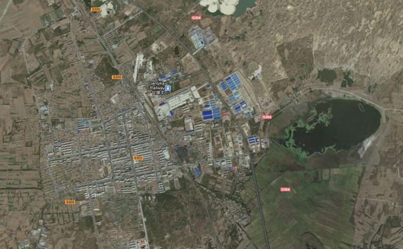 Satellite view from Horqin, a city very close to the epicenter