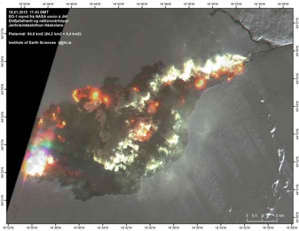 NASA EO-1 image acquired 18 January. Courtesy of the Institute of Earth Sciences.