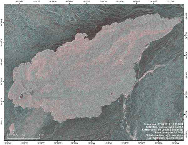 Radar image from January 7, courtesy of the Institute of Earth Sciences.