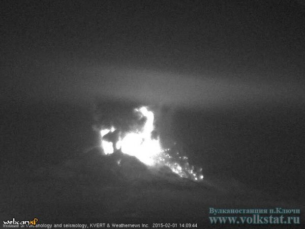 Eruption on 2 February, 2 am local time. Courtesy of volkstat.ru.