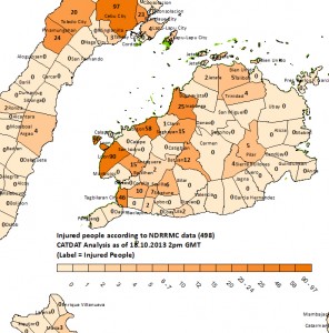 Injured People as of 2pm GMT 18.10.2013 (NDRRMC Data, CATDAT Analysis)