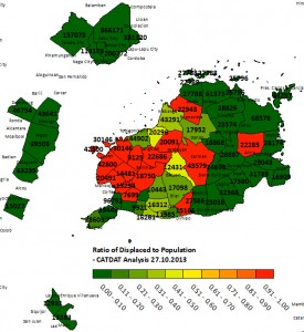 Ratio of Displaced to total population - James Daniell/CATDAT 27.10.2013