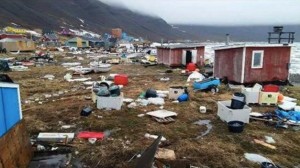 A huge landslide generated tsunami waves damaging some villages in Greenland - 3 adults and a child considered dead.