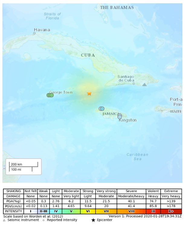 Massive Earthquake Below The Sea In Between Cuba And Jamaica